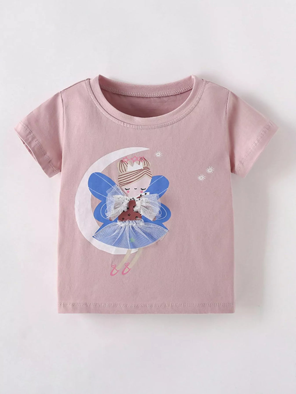 Children's Cute Fairy Graphic Short Sleeve T-Shirt
