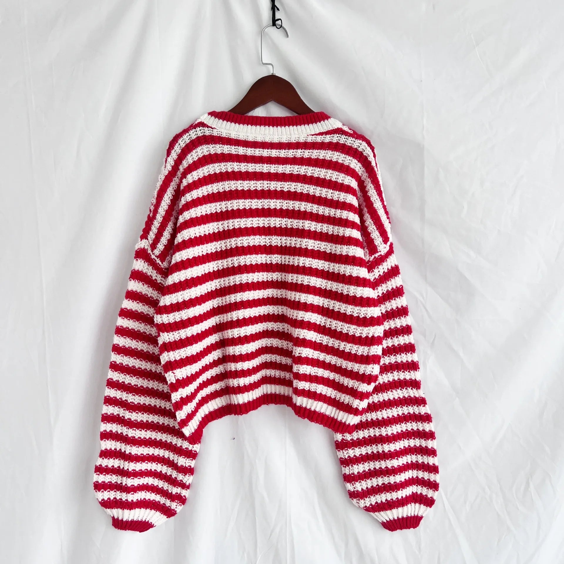 Oversized Striped Drop Shoulder Sweater