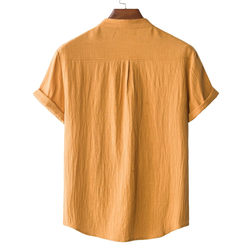 Men's Plus Size Textured Short Sleeve Blouse