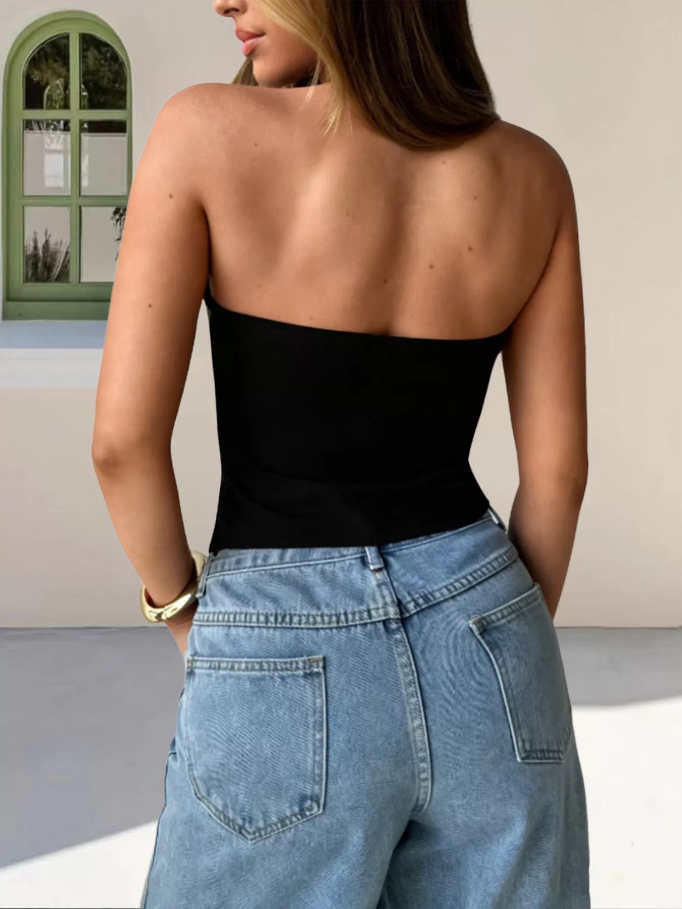 Halter Neck Zip-Up Tank