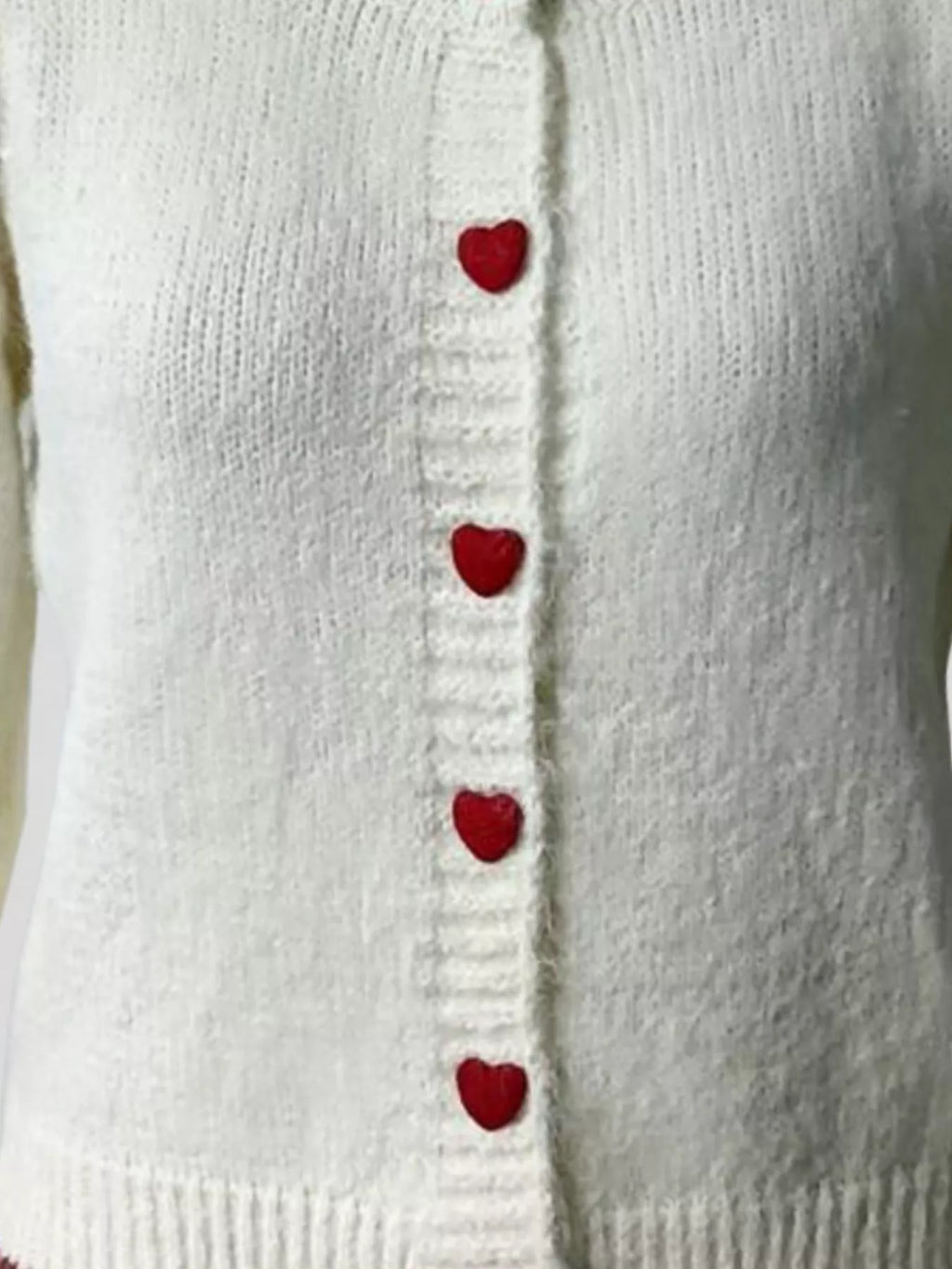 Heart Button Up Knit Cardigan