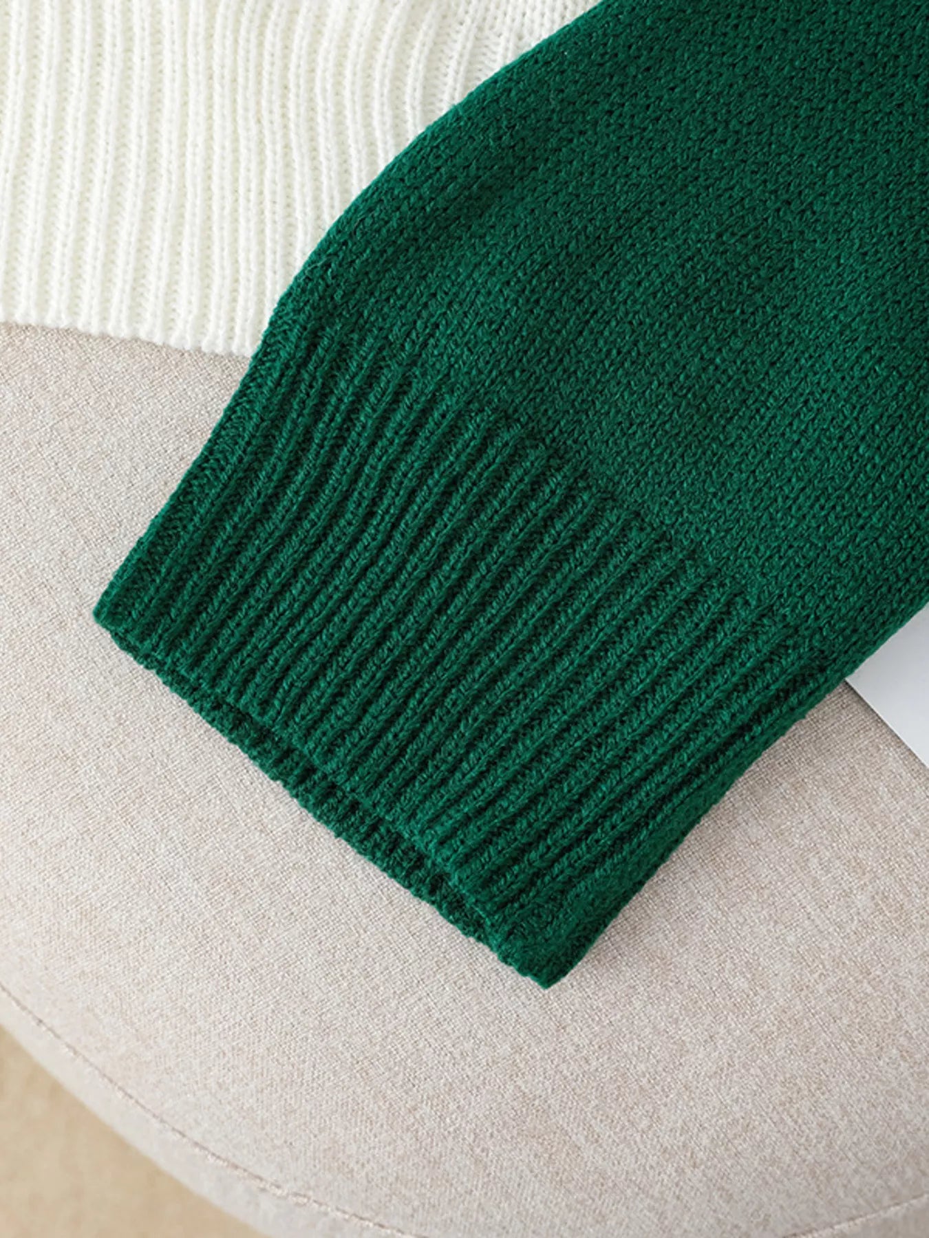 Color Block Button Detail Sweater