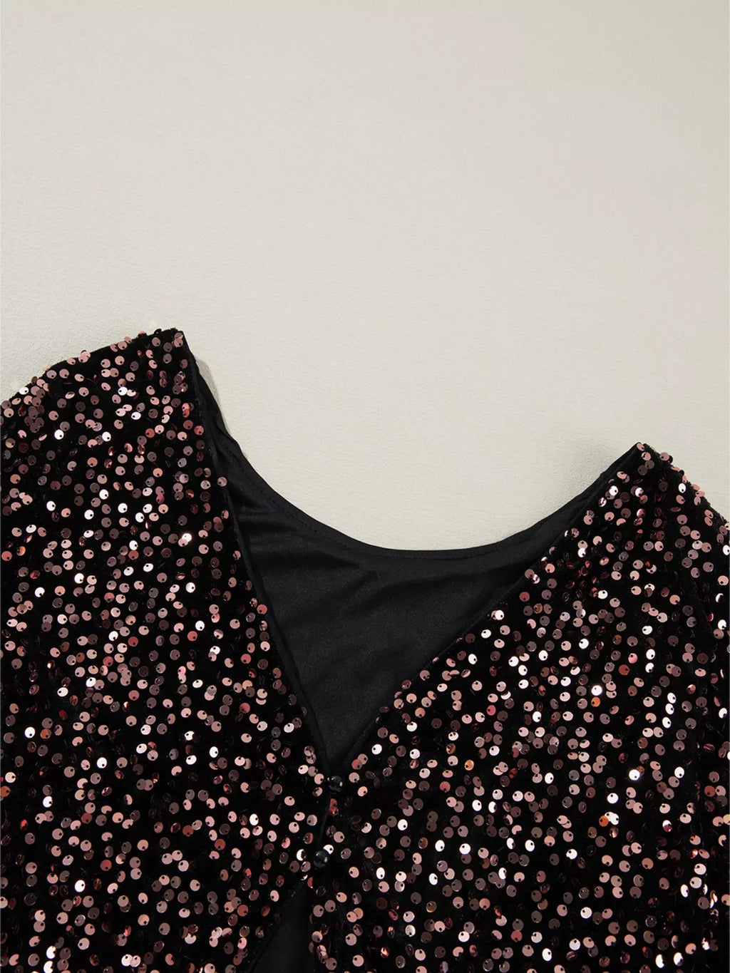 Sequin Long Sleeve Cutout Back Top