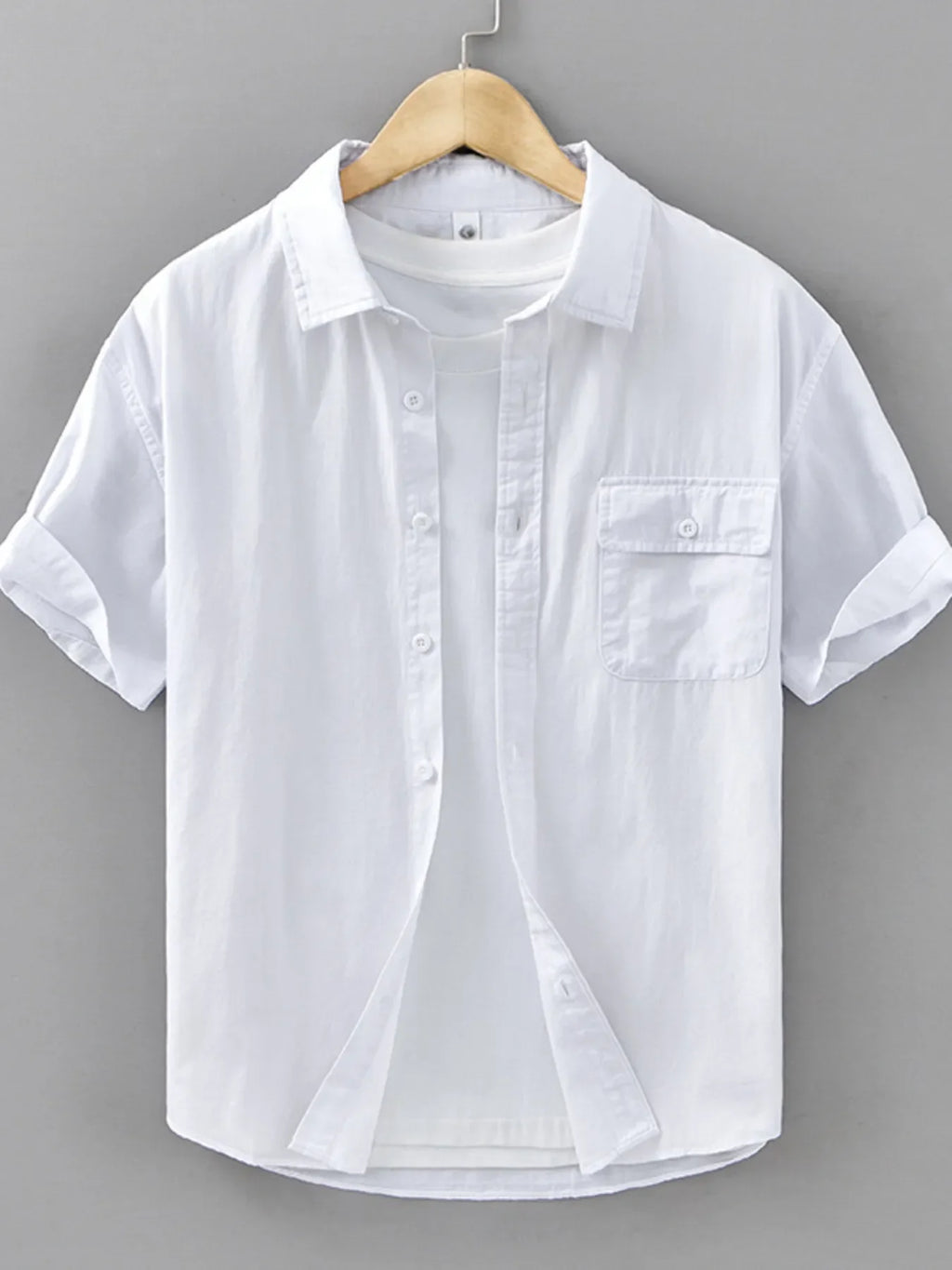 Men's Plus Size Button Up Short Sleeve Shirt