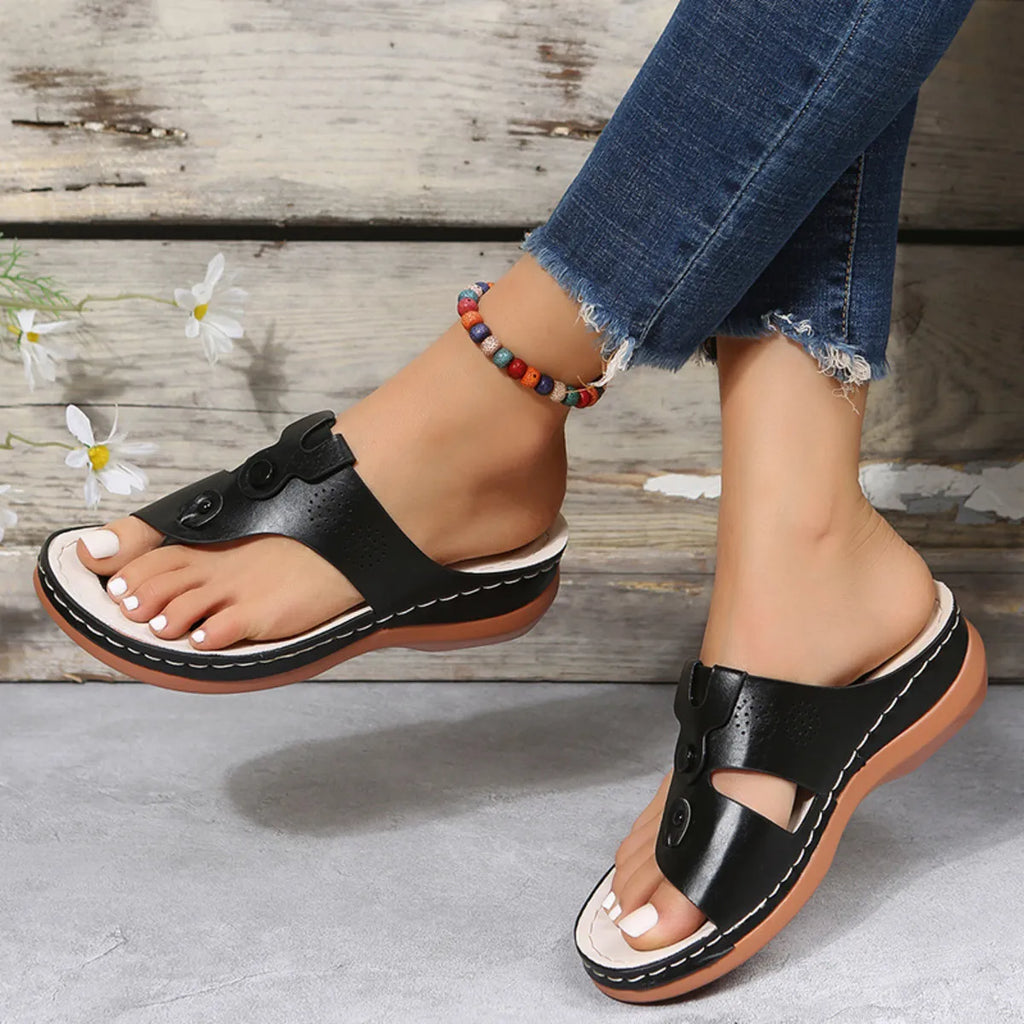 Cutout Wedge Sandals