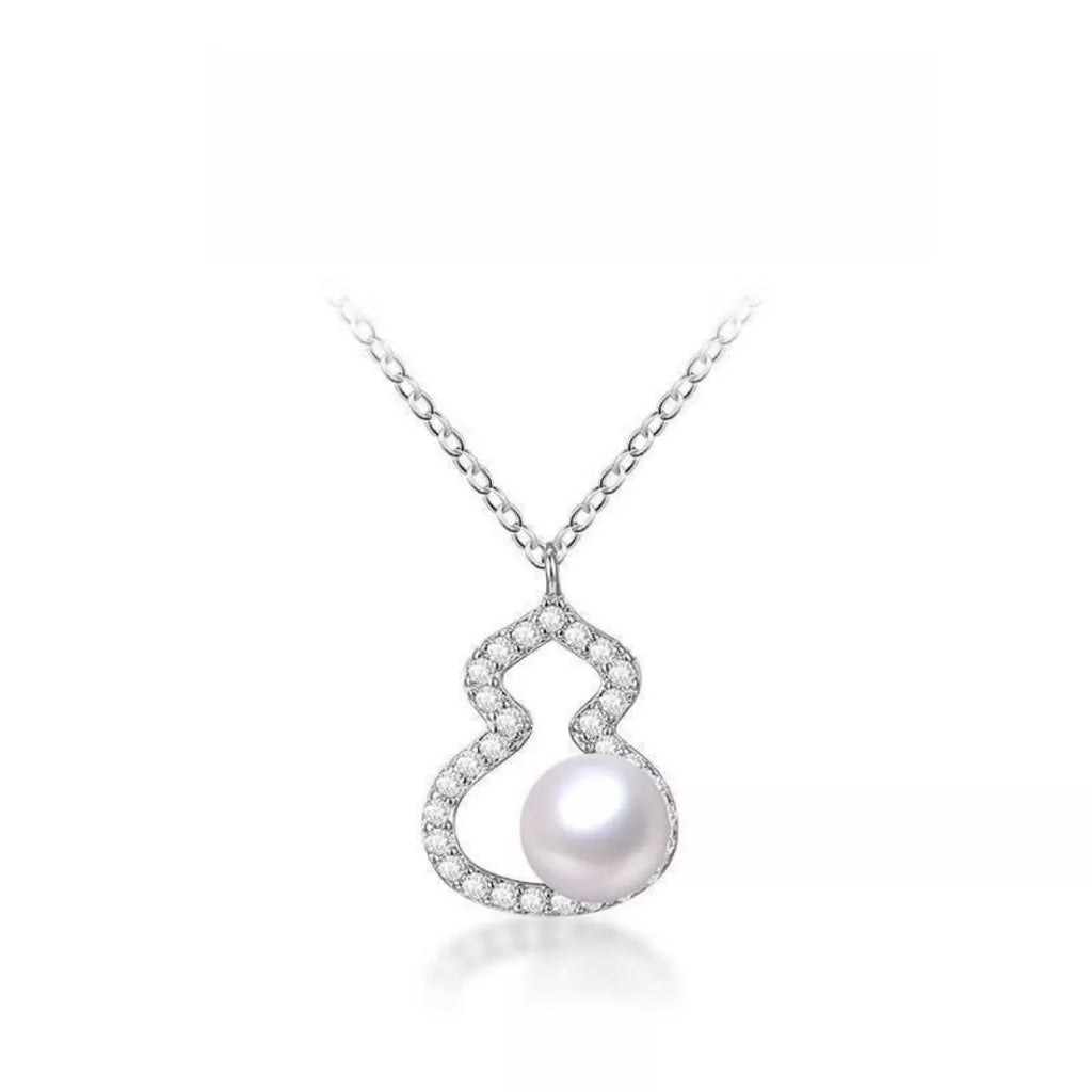 925 Sterling Silver Gourd Pearl Necklace