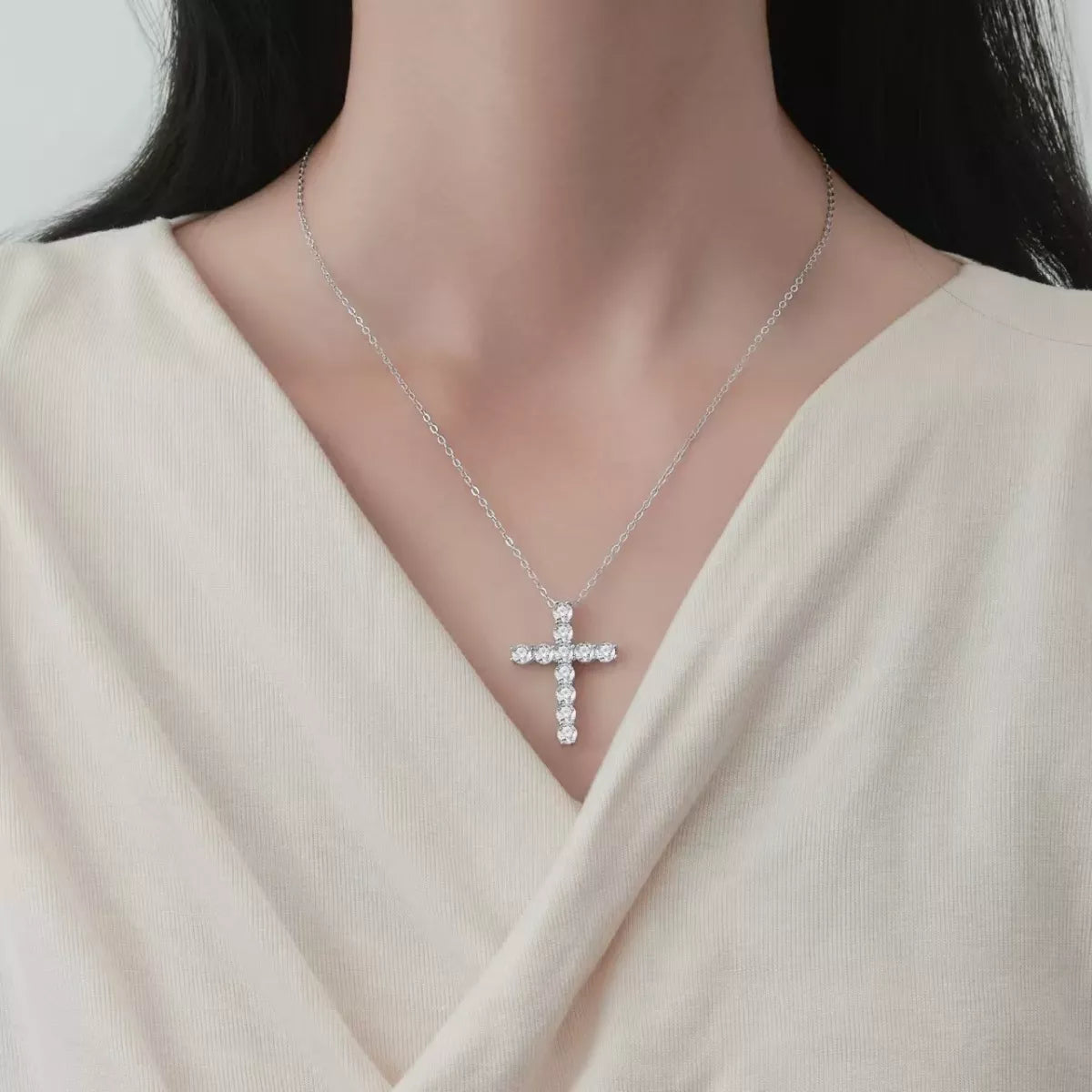 925 Sterling Silver Cross Pendant Necklace