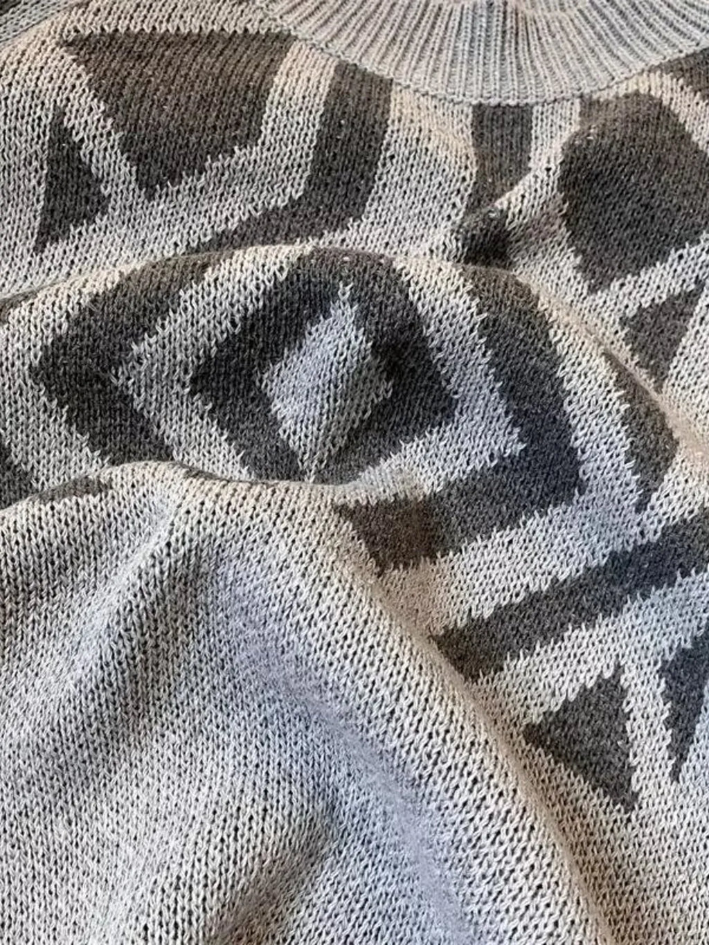 Men's Geometric Pattern Knitted Sweater