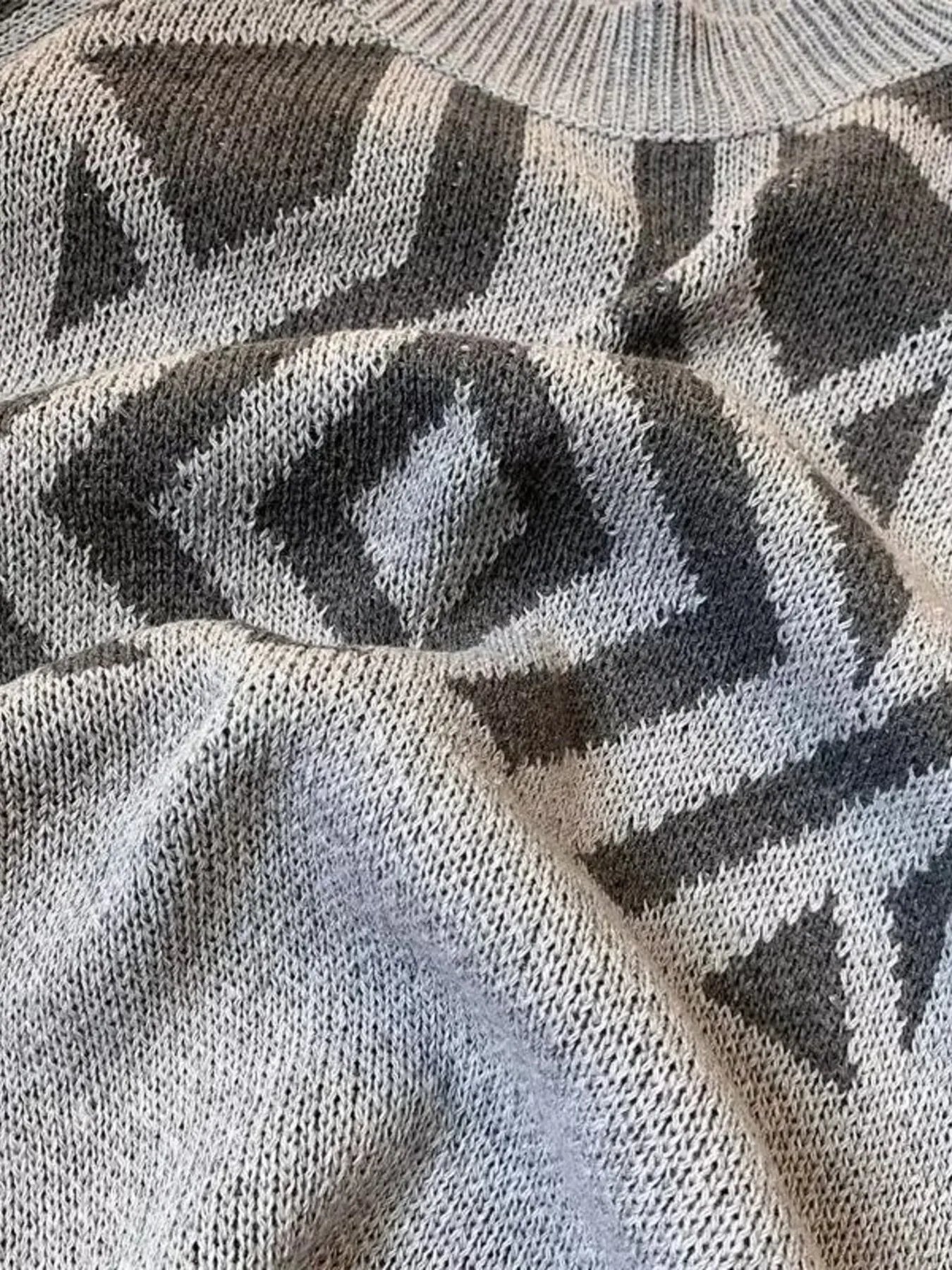 Men's Geometric Pattern Knitted Sweater