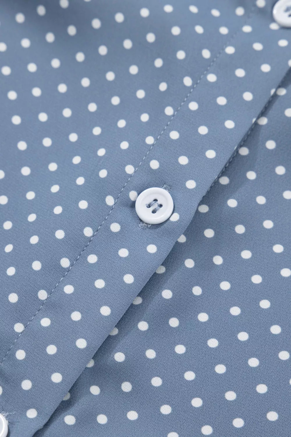 Dotted Print Cuffed Short Sleeve Shirt