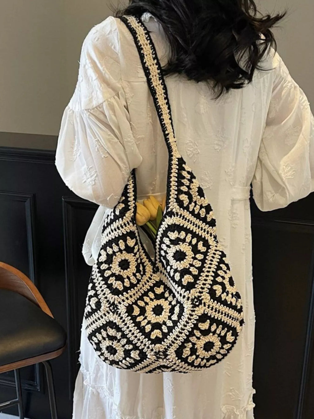 Crochet Hobo Shoulder Bag