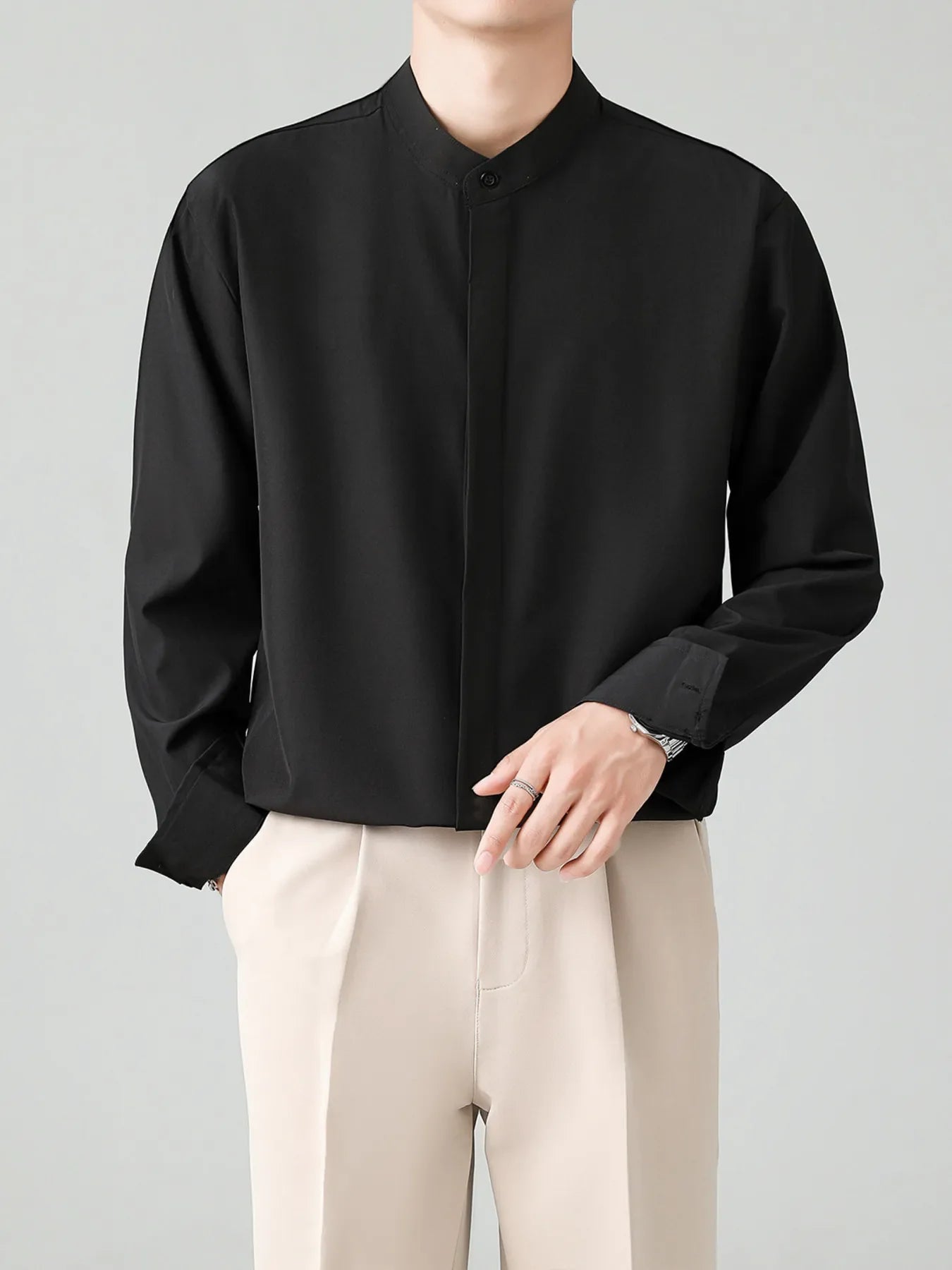 Men's Full Size Button Down Long Sleeve Shirt Plus Size
