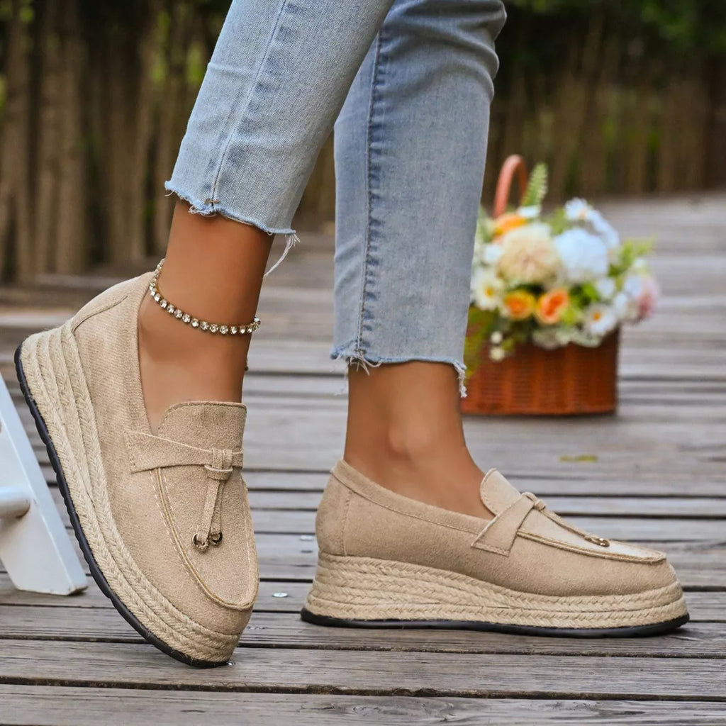 Round Toe Platform Slip-Ons