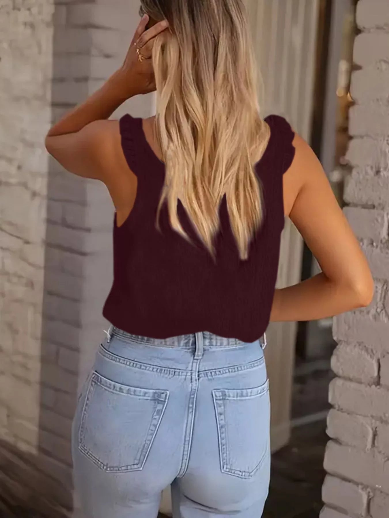 Textured Button-Up Tank