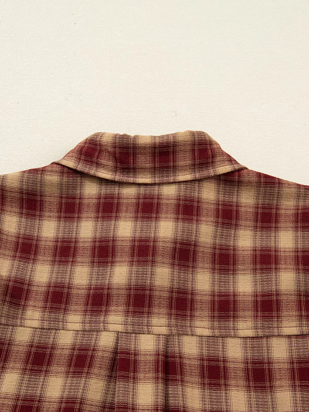 Plaid Print Ruffled Long Sleeve Patchwork Hem Mini Shirt Dress