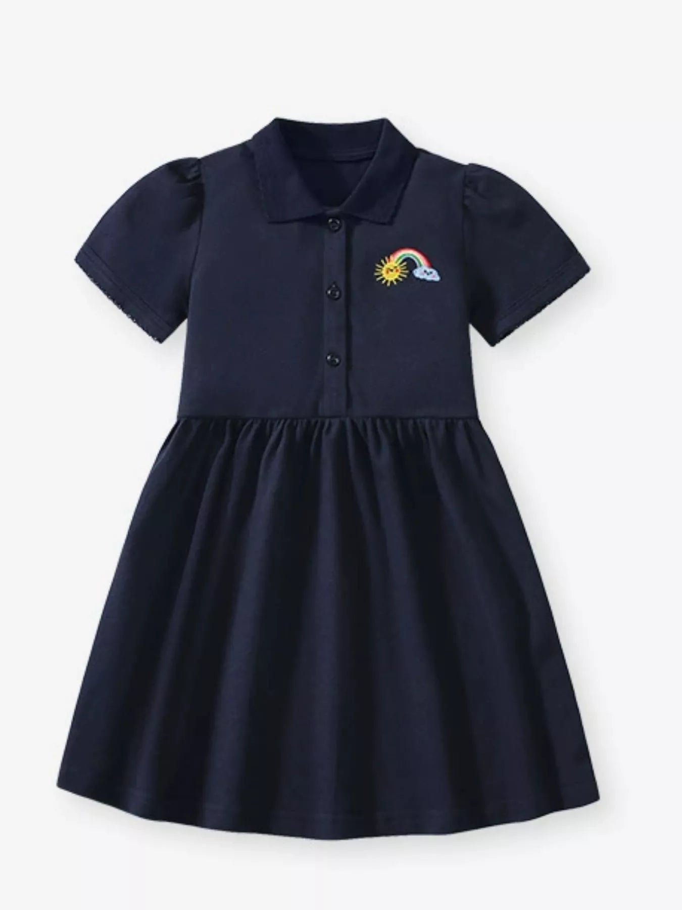 Children's Embroidered Rainbow Polo Dress