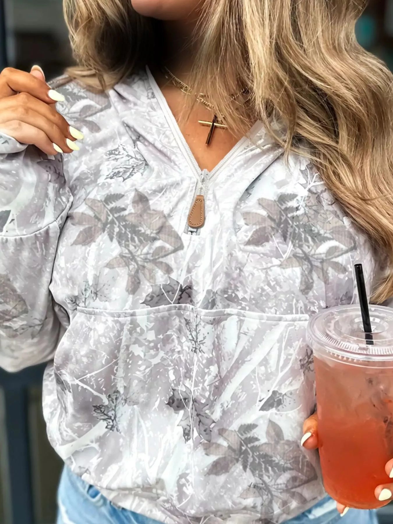 Half-Zip Long Sleeve Hoodie
