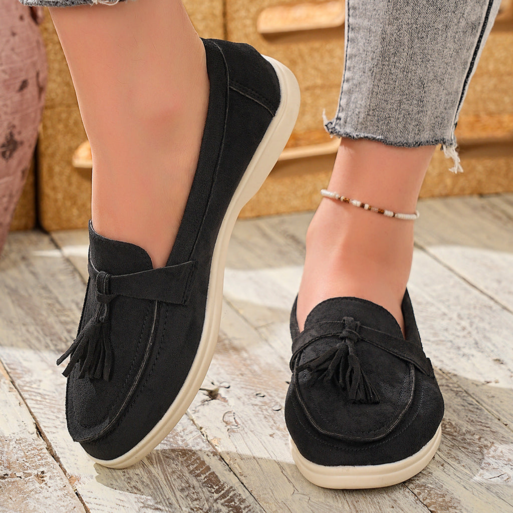 Tassel Round Toe Slip-Ons
