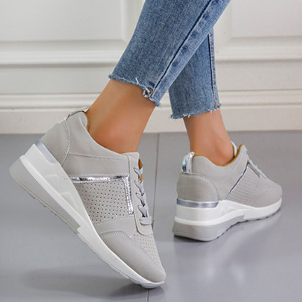 Lace Up Wedge Sneakers