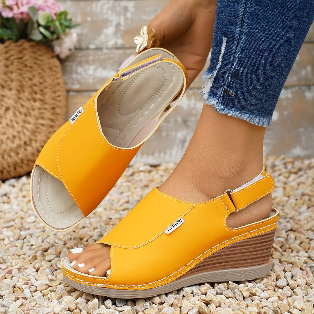 Peep Toe Wedge Sandals