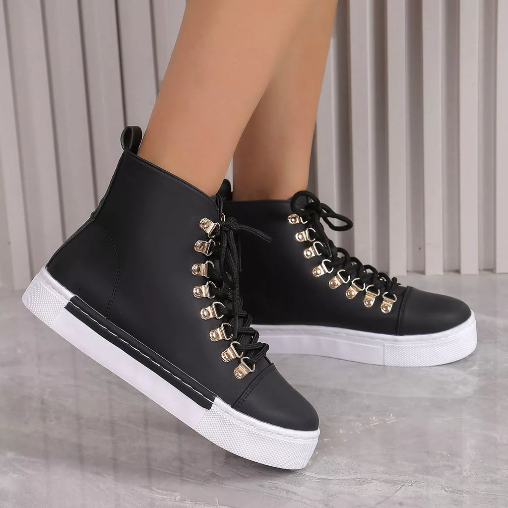Lace-Up Platform Sneakers