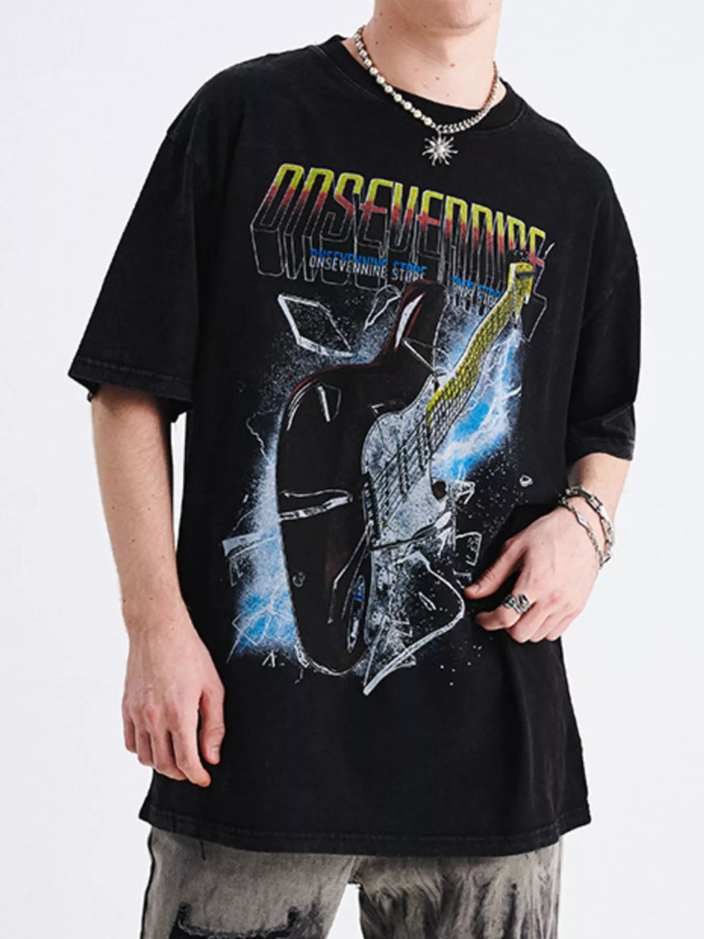 Men's Graphic Round Neck Short Sleeve T-Shirt