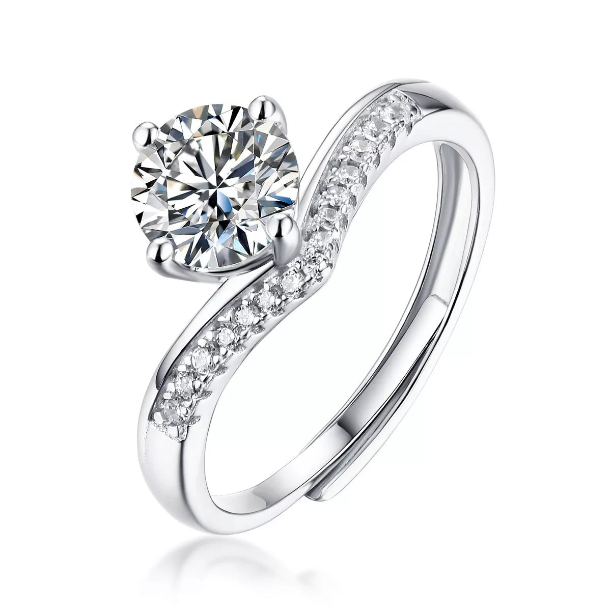 1 Carat Moissanite 925 Sterling Silver Ring