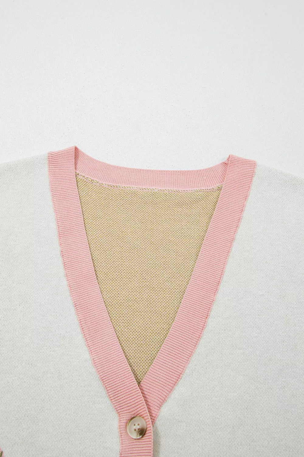 Color Block Trim Button Front Cactus Pattern Western Sweater Vest
