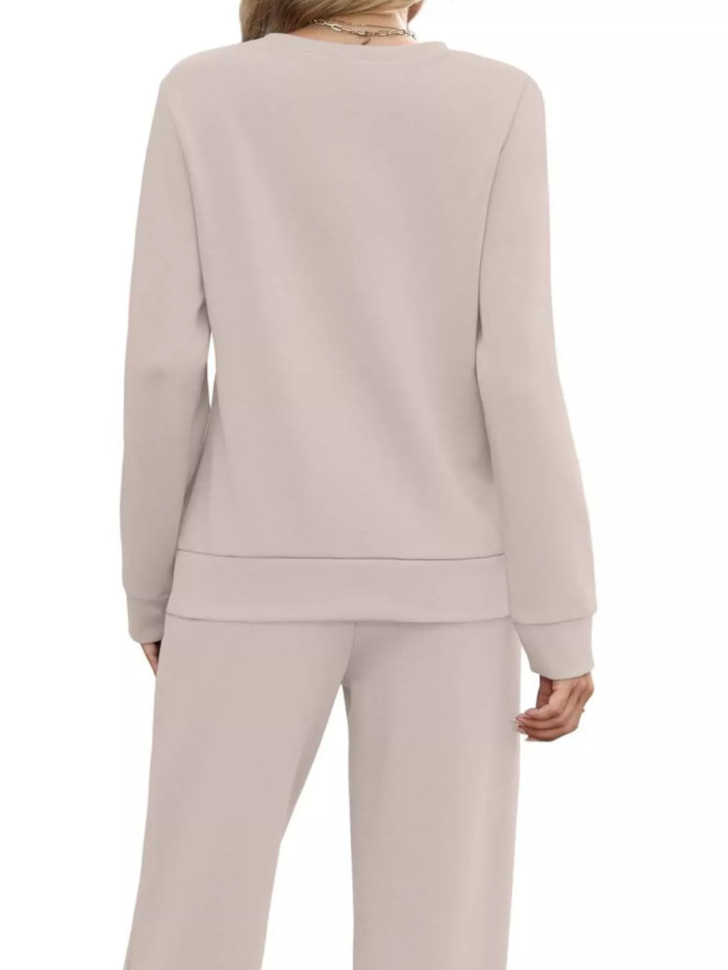 Full Size Casual Long Sleeve Top and Pants Set Plus Size
