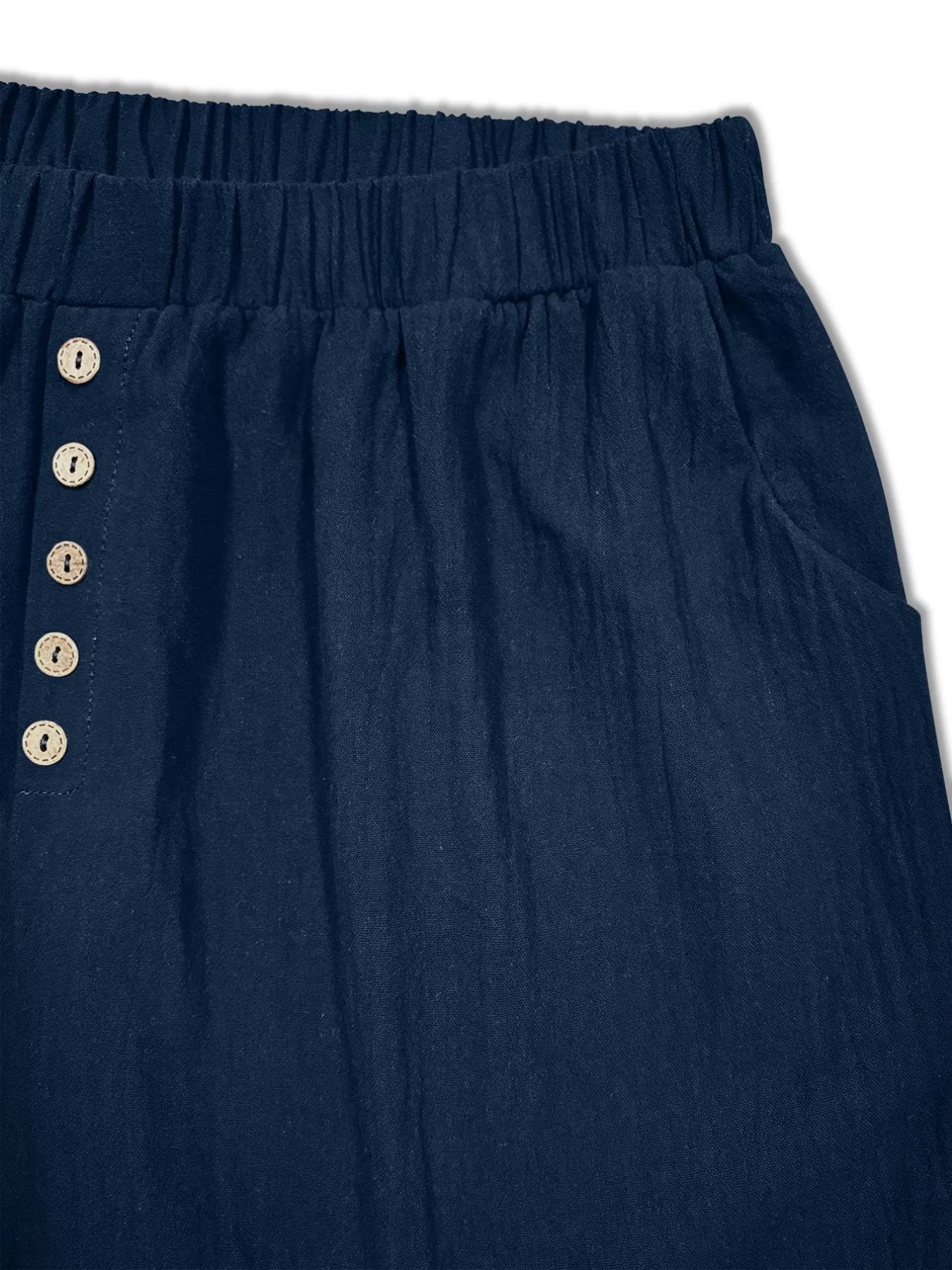 Plus Size Elastic Waist Casual Shorts