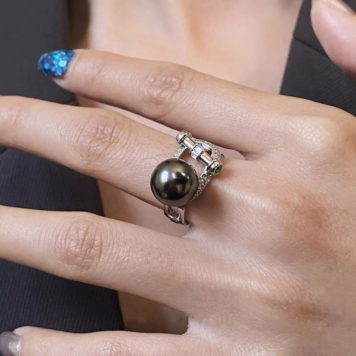 925 Sterling Silver Zircon Pearl Ring