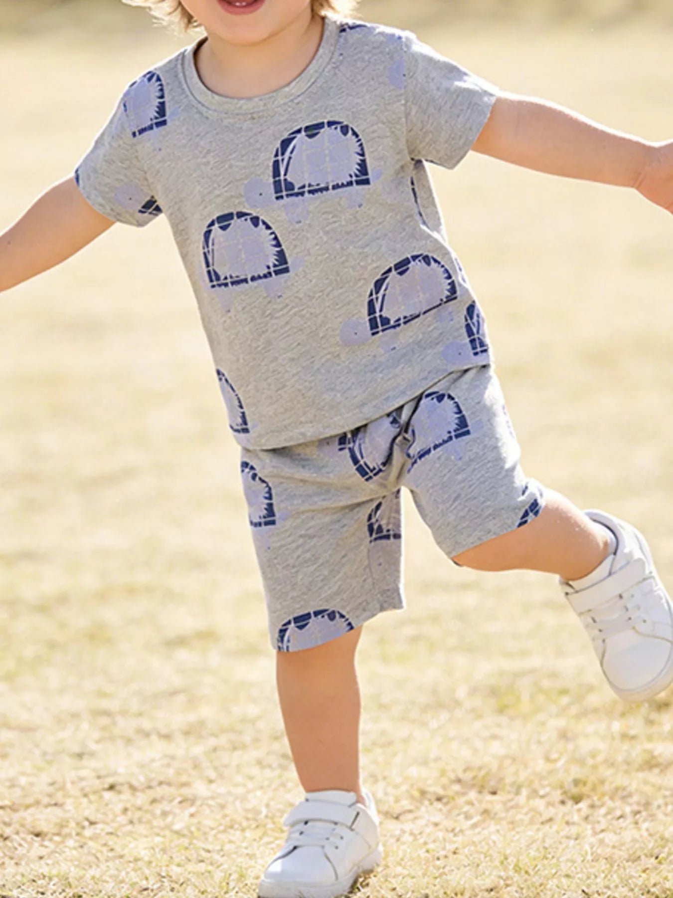 Children's Turtle Print Tee and Shorts Set