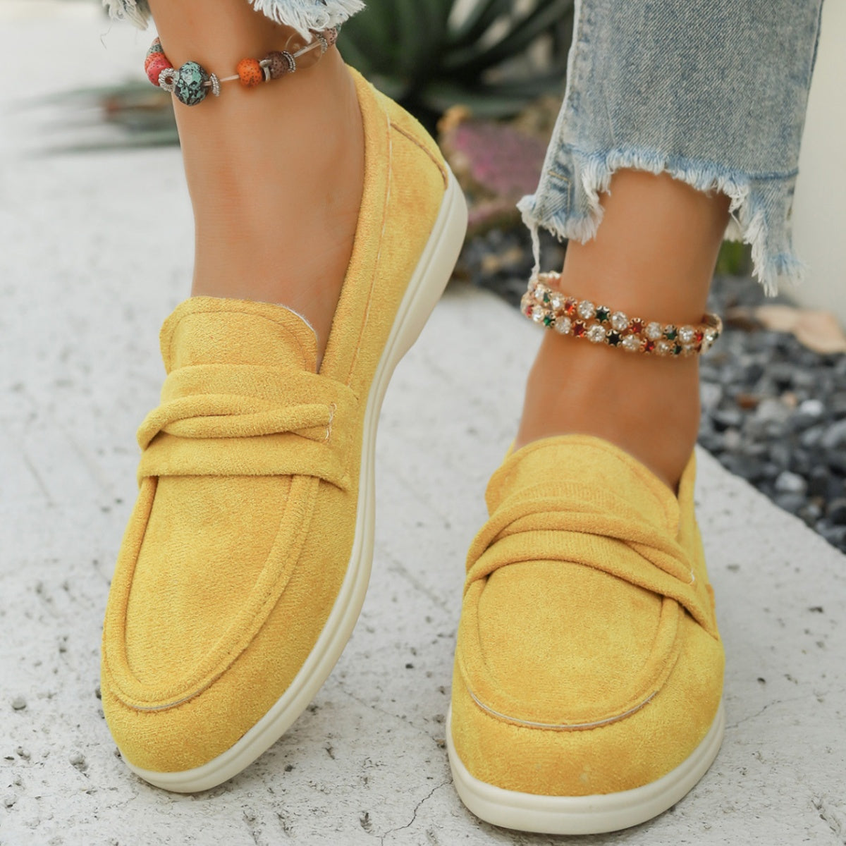 Round Toe Slip-Ons