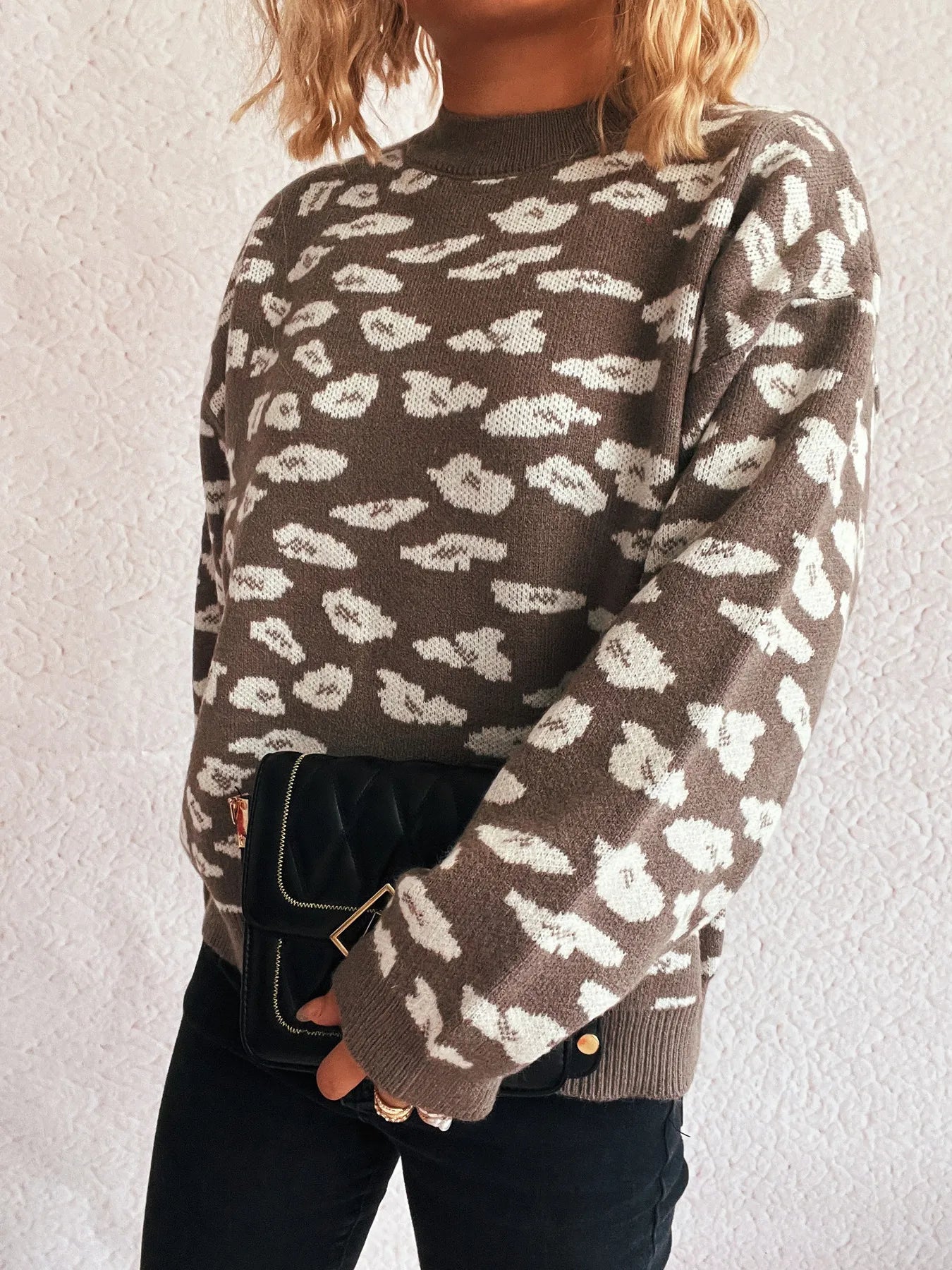 Mock Neck Long Sleeve Sweater