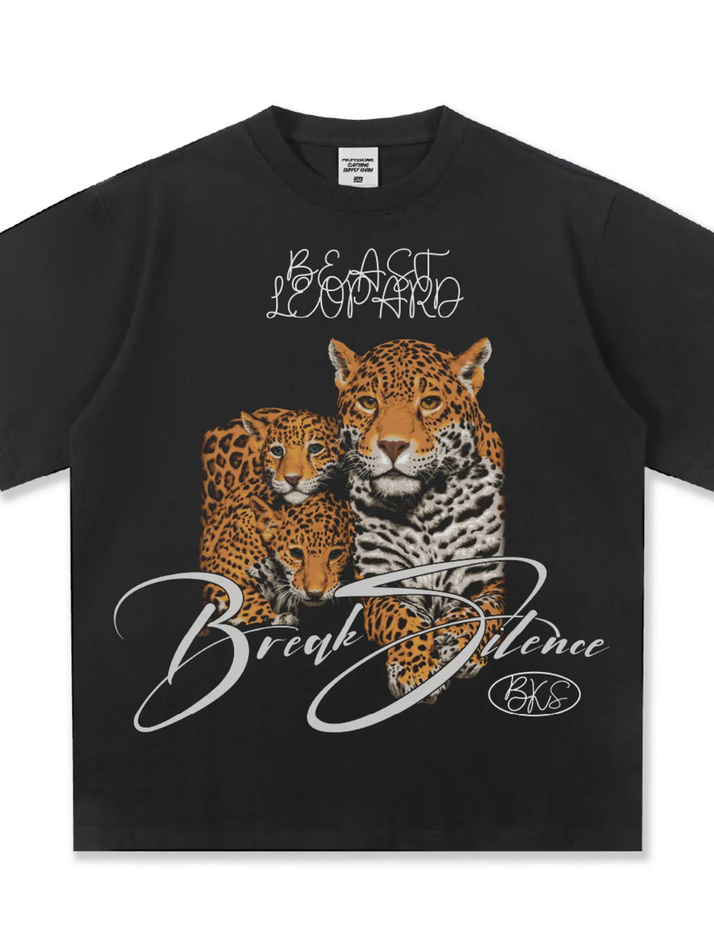 Men's Vintage Leopard Graphic Round Neck T-Shirt