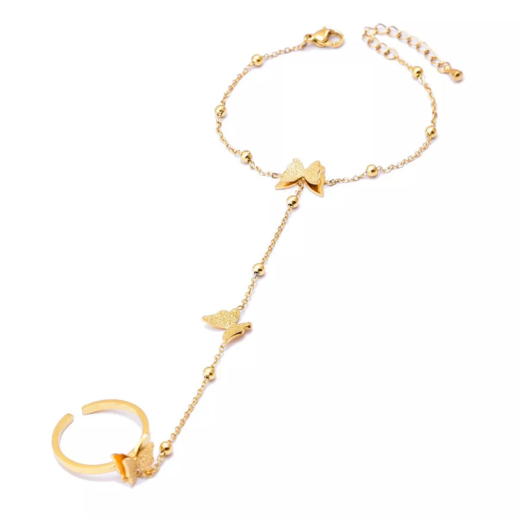 Butterfly Charm Finger Bracelet