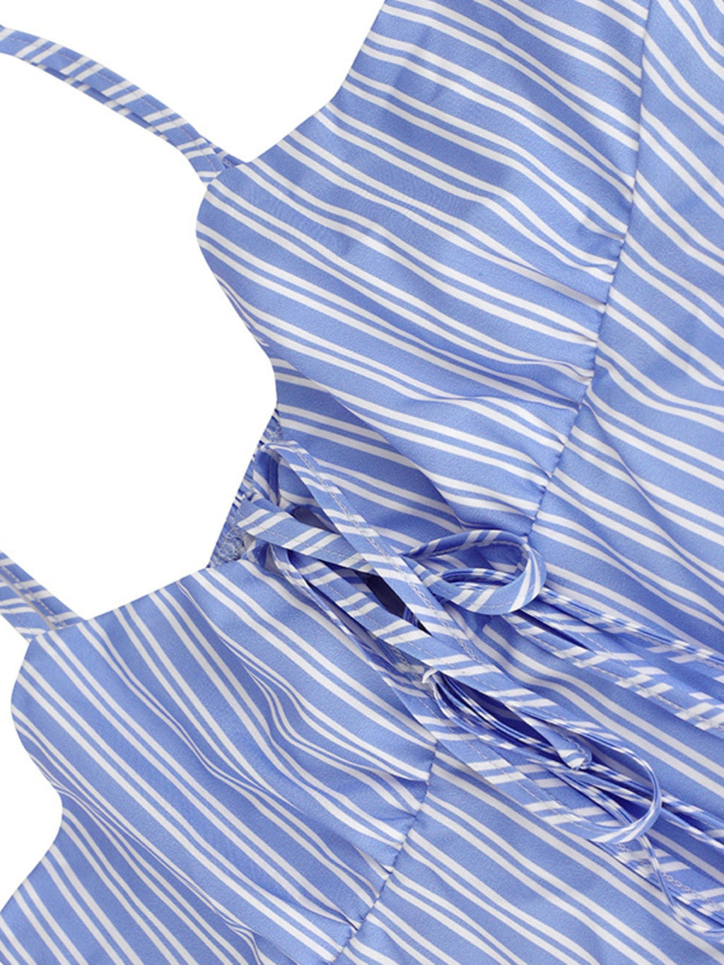 Striped Tie-Front Peplum Cami