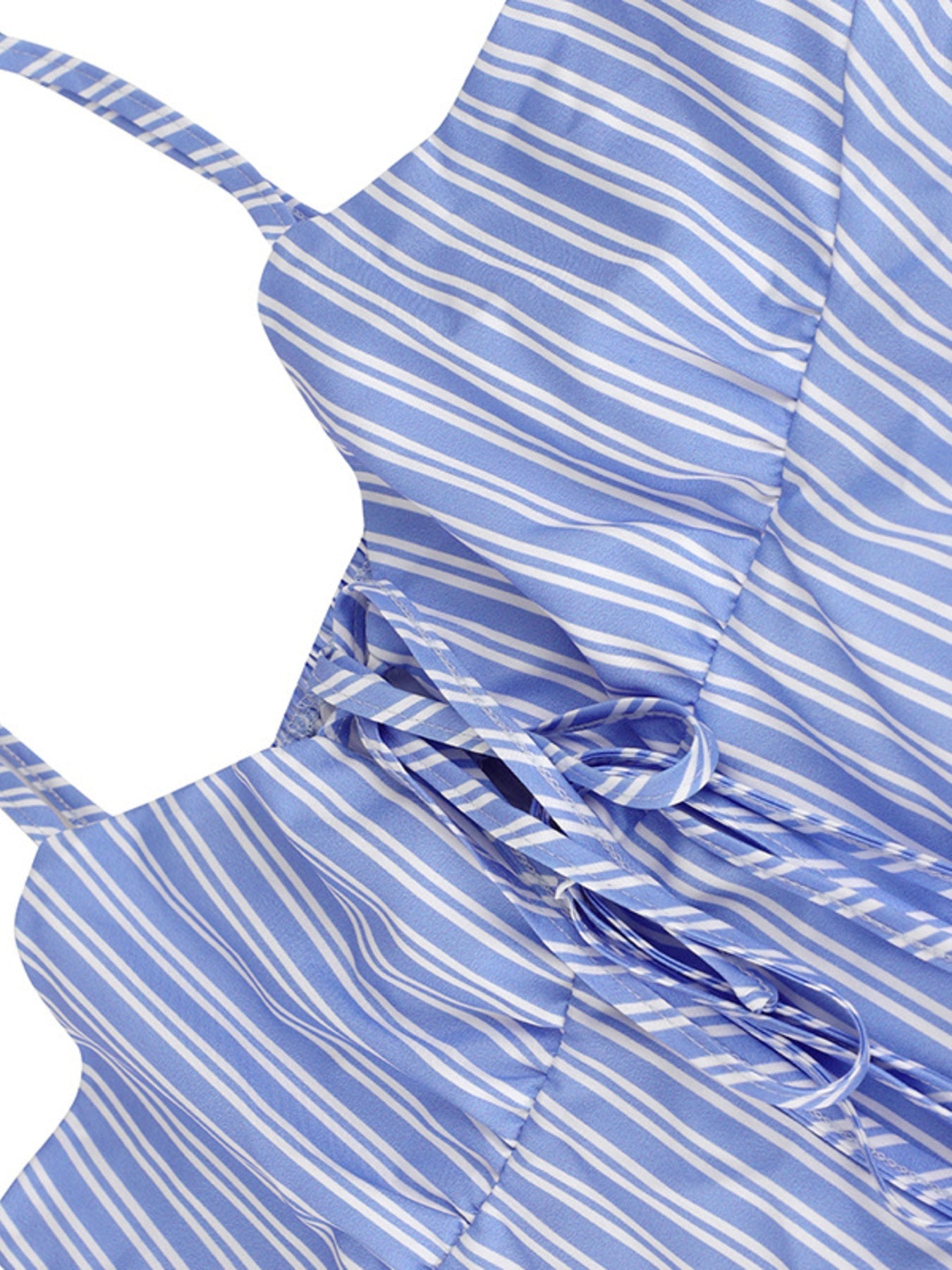 Striped Tie-Front Peplum Cami