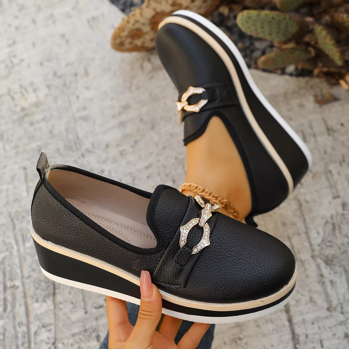 Leopard Print Wedge Loafers