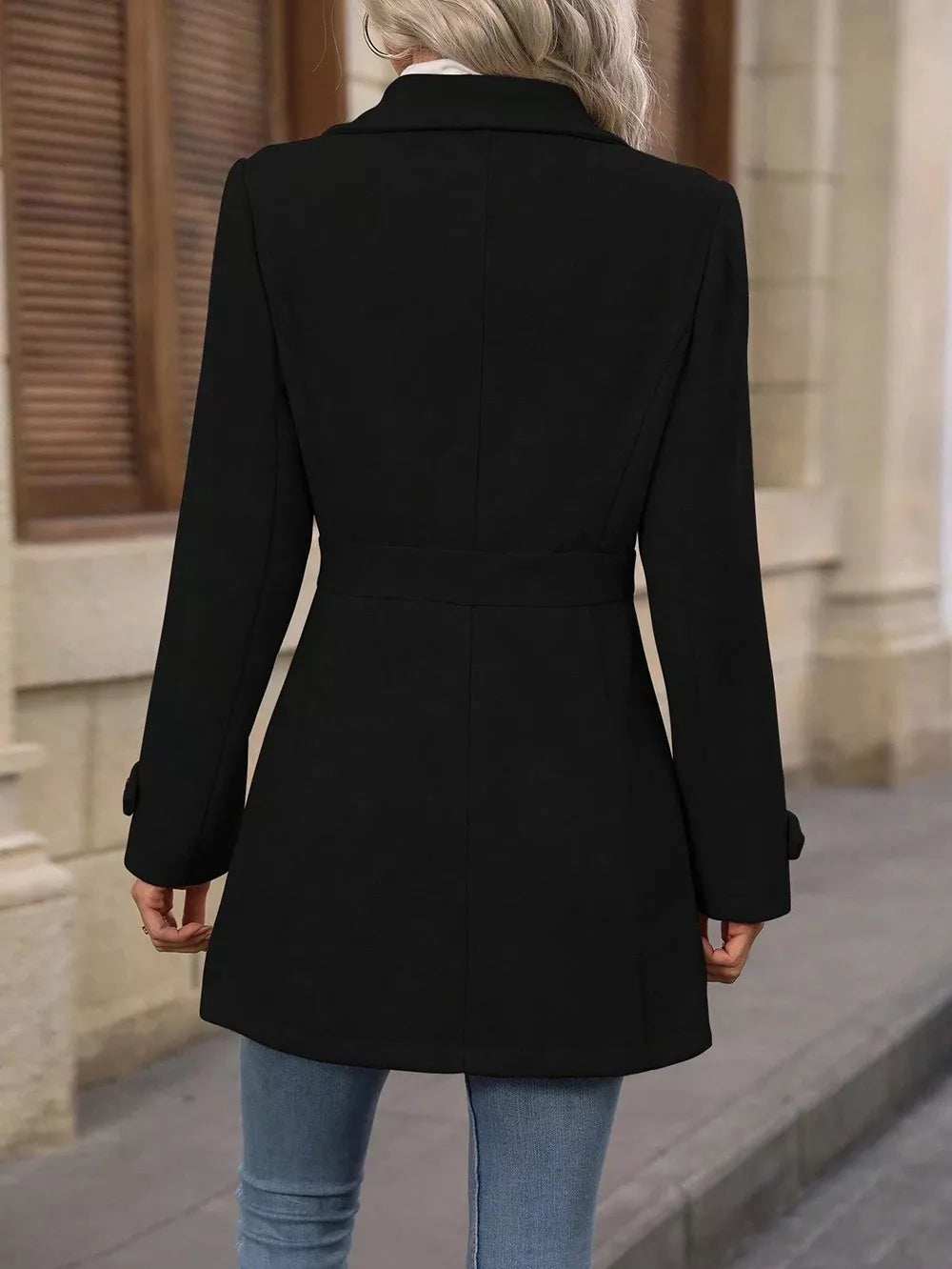 Collared Neck Button Up Coat