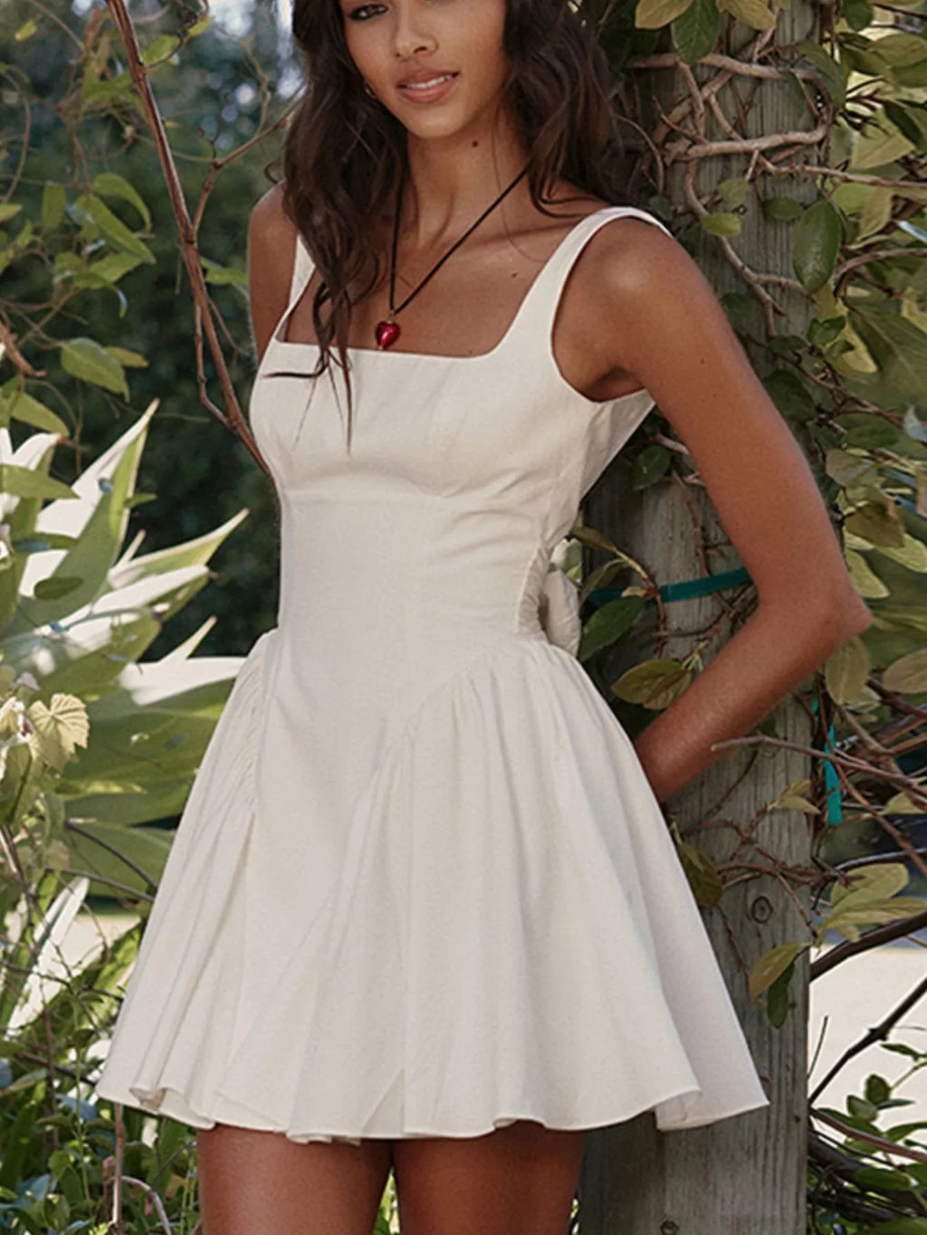 Backless Square Neck Mini Dress