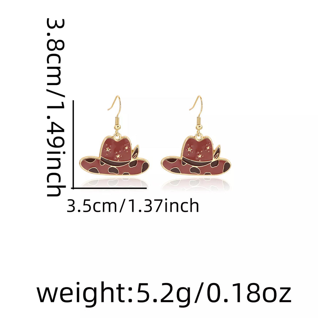 Cowboy Hat & Bottle Dangle Earrings