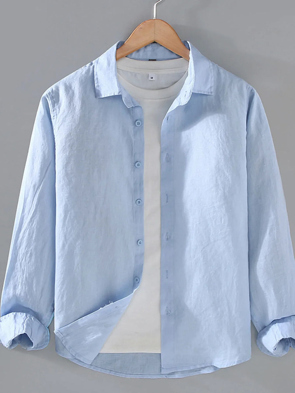 Men's Plus Size Button Up Long Sleeve Shirt