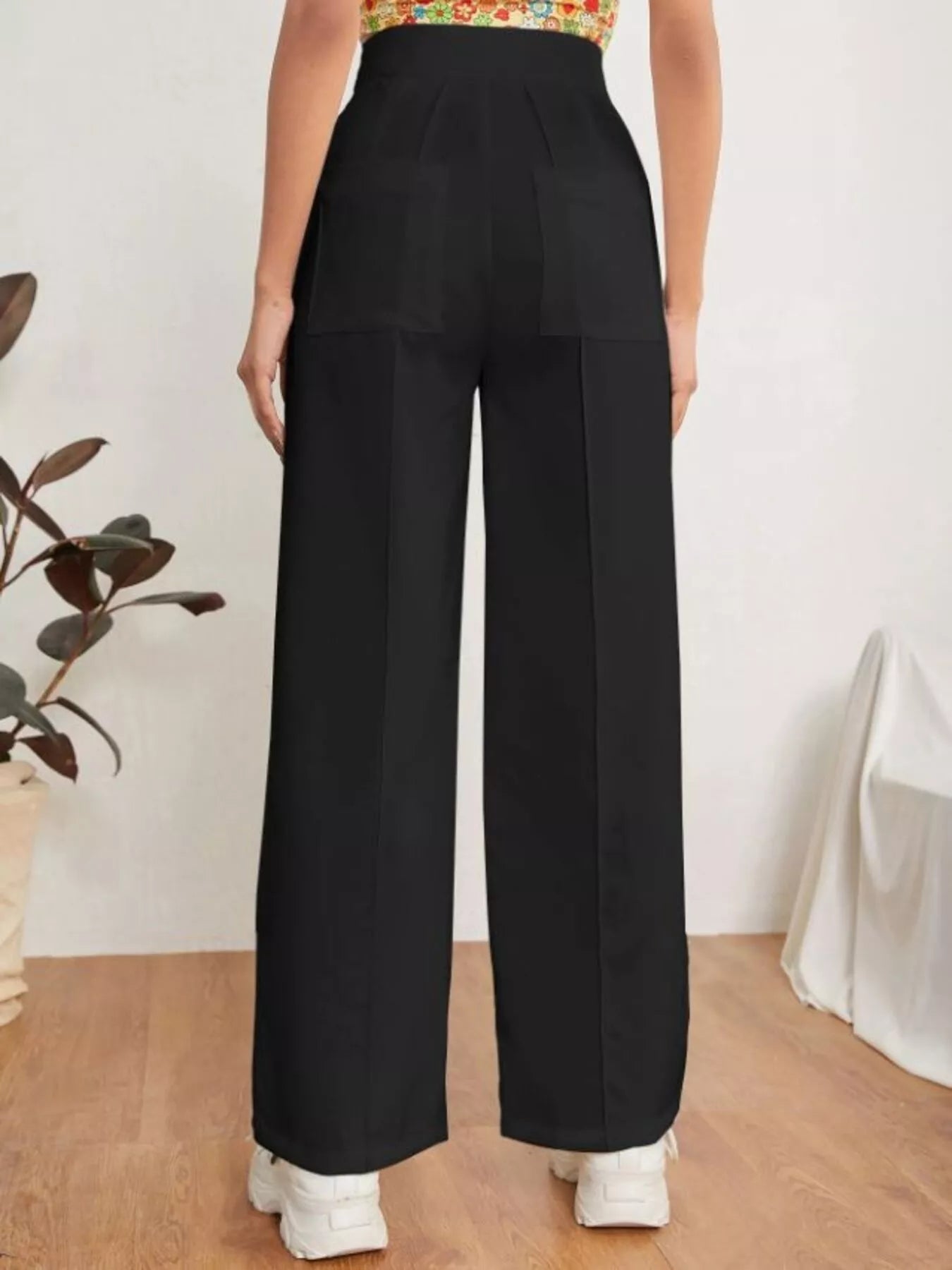 High Waist Straight Leg Dress Pants