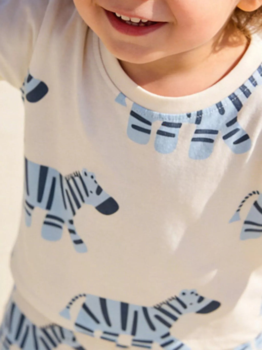 Children's Zebra Print Casual Tee and Shorts Set