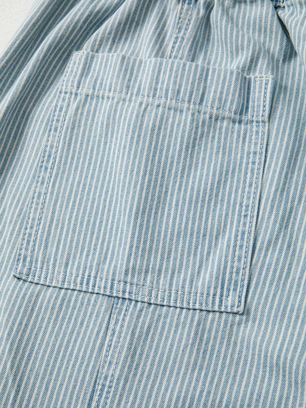 Stripe Mid Rise Drawstring Waist Jeans