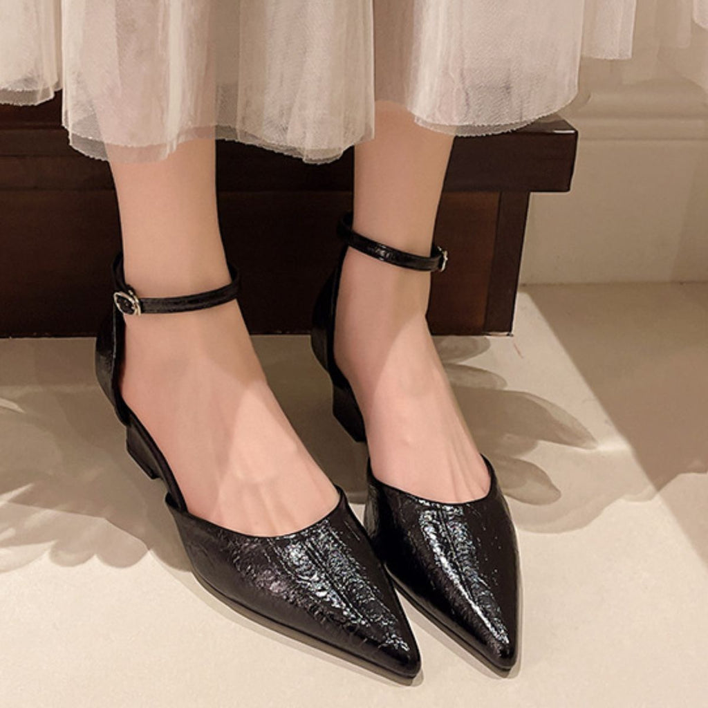 Pointed-Toe Ankle Strap Pumps