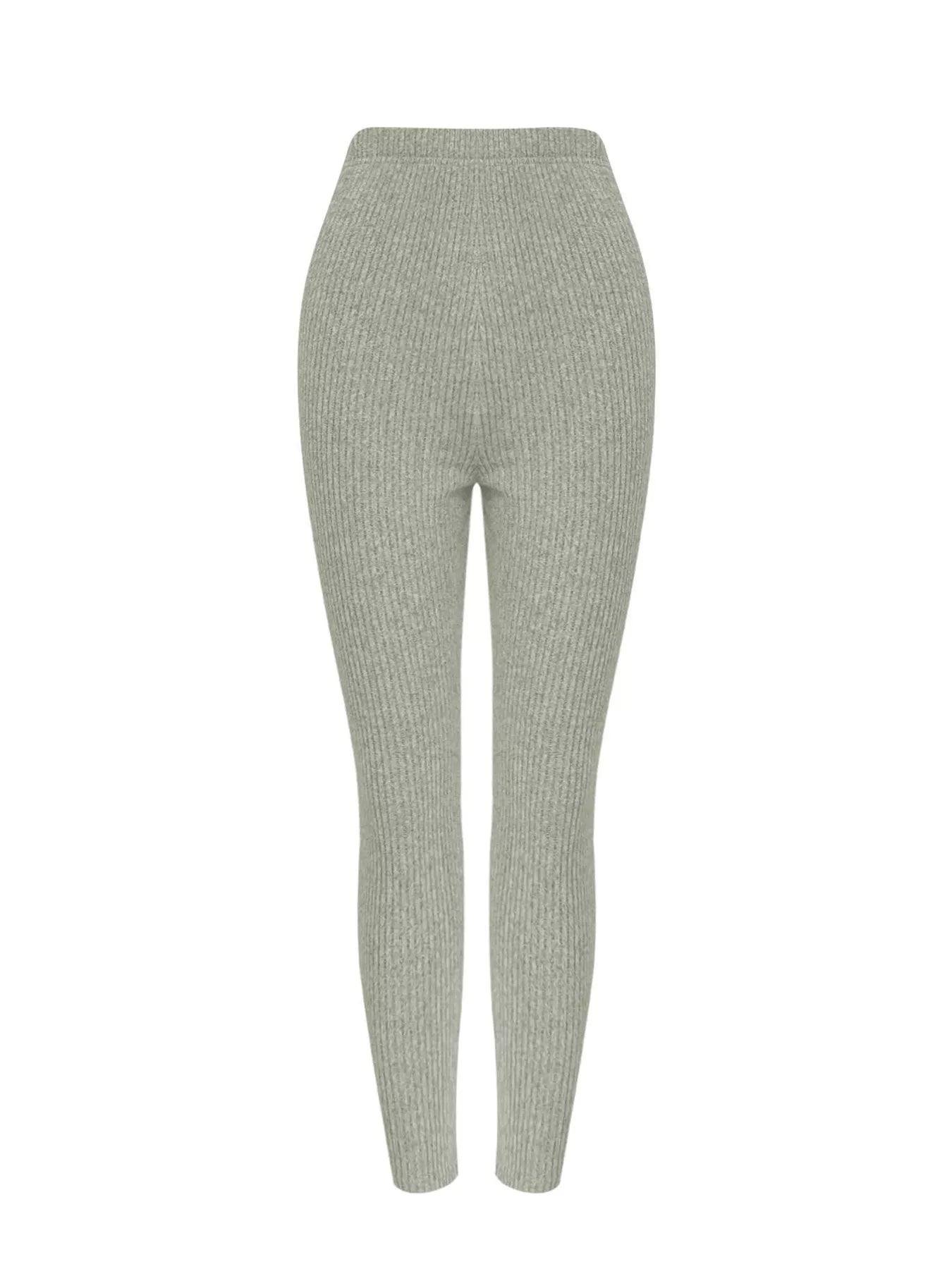 Ribbed Knit Long Sleeve Top and Pants Set