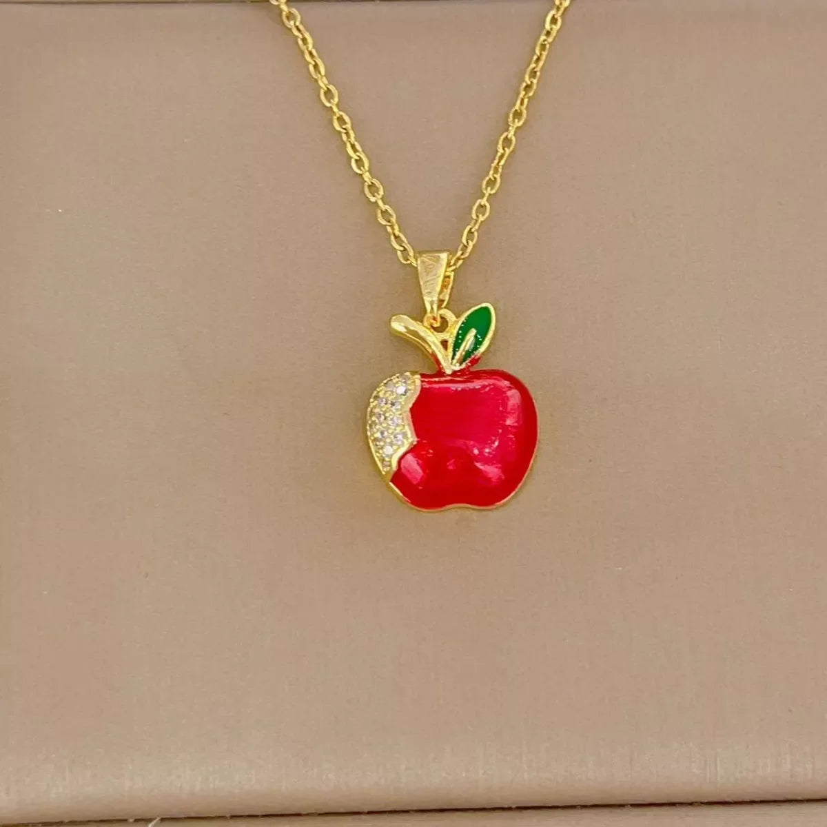 18K Gold-Plated Apple Necklace