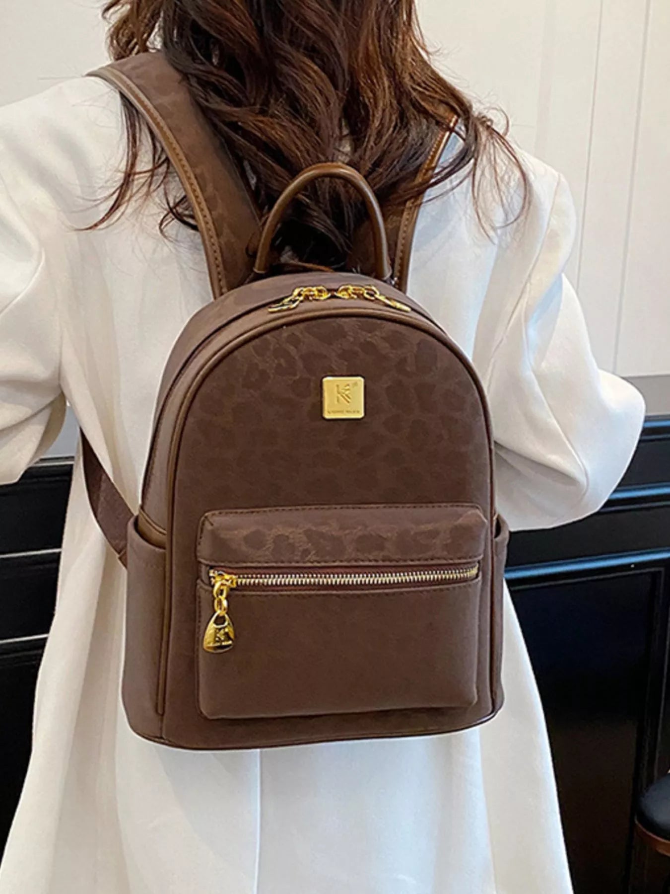 Vintage Style Leather Backpack Bag